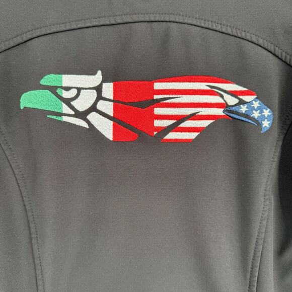 Shyanne Life Mexican American Embroidered Logo Windbreaker Jacket Womens M Black - Picture 3 of 12